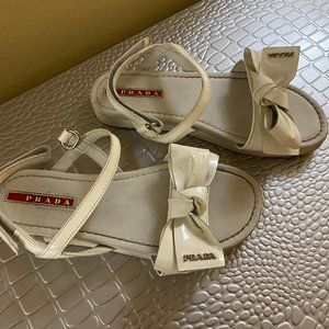 Genuine Kids Prada White Sandals Girls Size 1